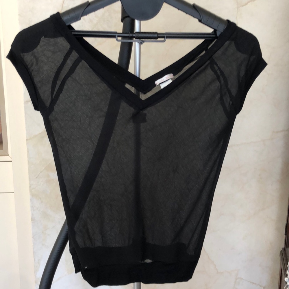 Lux Lux Lux  black sheer tee shirt